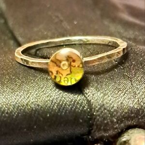 Sterling Artisan Made Teeny Drawing Ring, Size 8